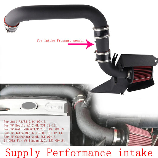 Admision directa para VW Golf MK6 GTI/R 2.0L Audi A3/S3 09-13 Cc/Passat 2.0 TSI 2.0L Kit de sistema de admisión de aire frío + filtro ROJO EA888 MOTOR